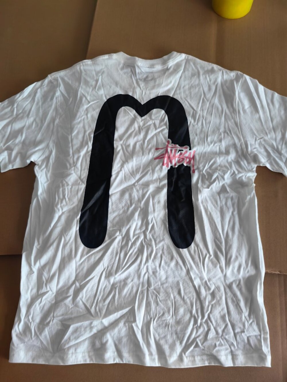 Stussy White Graphic T-Shirt NWOT Back Print Tee